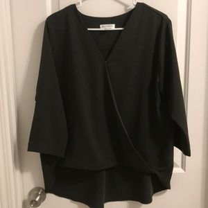 Olive green 3/4 length sleeve blouse by Prologue